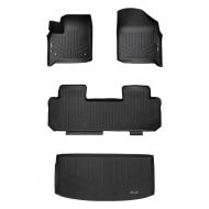 MAX LINER SMARTLINER Floor Mats 2 Rows and Cargo Liner Behind 3rd Row Set Black for 2018-2019 Chevrolet Traverse with 2nd Row Bench Seat