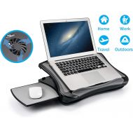 [아마존 핫딜] MAX SMART Laptop Lap Pad Laptop Stand with Attached Mouse Pad, Cushion and USB Cooling Fan, Non-Slip Heat Shield Tablet Computer Stand for Sturdy Work Station for Home, Office, Bed