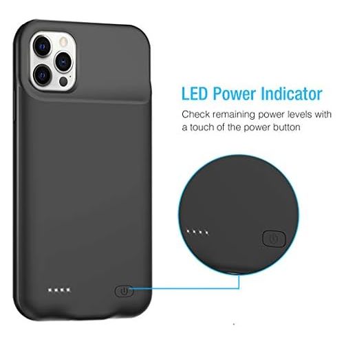  [아마존베스트]MAXBEAR Battery Case for iPhone 12 Pro Max, 7000mAh Slim Portable Protective Charging case Compatible with iPhone 12 Pro Max (6.7 inch) Rechargeable Battery Pack Charger Case (Black)