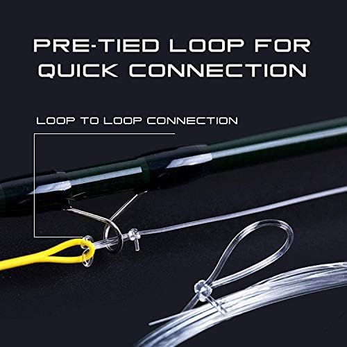  [아마존베스트]MAXIMUMCATCH Fly Fishing Leader with Loop, 6 Pieces Per Pack, 7.5/9/12/15ft, 0X-7X, Clear, Nylon, Tapered Leader