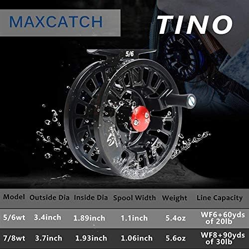  [아마존베스트]MAXIMUMCATCH Tino Fly Reel, Large Arbor Trout Fly Fishing Reel and Fishing Reel with Lines in 5/6, 7/8wt