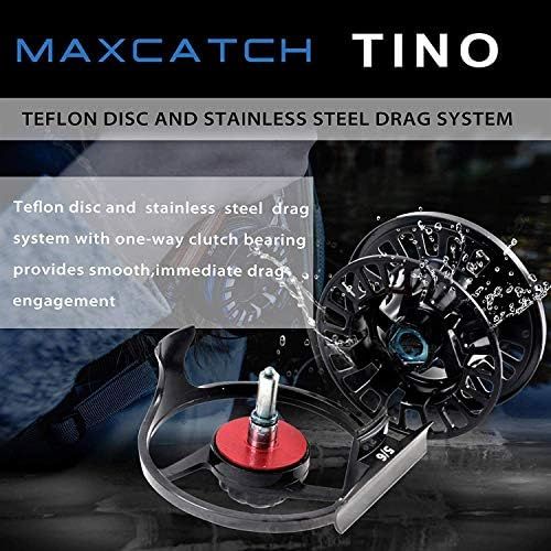  [아마존베스트]MAXIMUMCATCH Tino Fly Reel, Large Arbor Trout Fly Fishing Reel and Fishing Reel with Lines in 5/6, 7/8wt