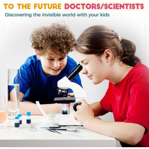  [아마존베스트]MAXLAPTER Microscope for Students Kids, 40-800x Magnification Biological Educational Microscope with Operation Accessories, Slides Set, Phone Adapter