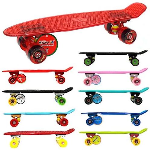  MAXOfit IHR PARTNER FUER SPORT UND FREIZEIT MAXOfit Mini Skateboard Retro Cruiser 55 cm (22 Zoll) Komplettboard