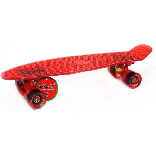  MAXOfit IHR PARTNER FUER SPORT UND FREIZEIT MAXOfit Mini Skateboard Retro Cruiser 55 cm (22 Zoll) Komplettboard