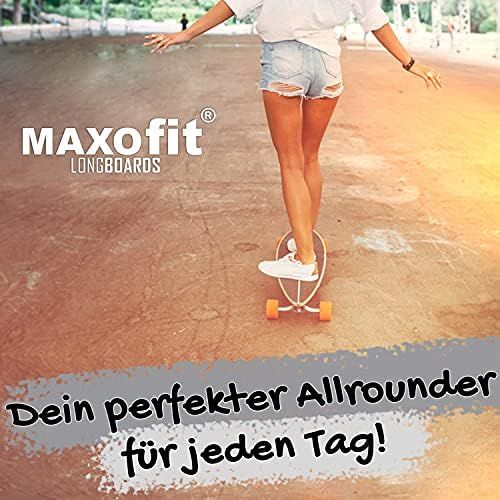  MAXOfit IHR PARTNER FUER SPORT UND FREIZEIT MAXOfit Deluxe Longboard GeoLines Bamboo No.96, Drop Through, 96,5 cm, 4 Schichten, ABEC11