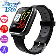MAXSASI 1.3 LCD Smart Watch, Fitness Tracker with All-Day Heart Rate Blood Pressure Sleep Monitor, Waterproof Activity Tracker Watch with Calorie Counter Pedometer GPS Tracker (B-B