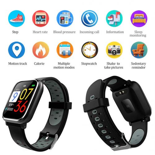  MAXSASI 1.3 LCD Smart Watch, Fitness Tracker with All-Day Heart Rate Blood Pressure Sleep Monitor, Waterproof Activity Tracker Watch with Calorie Counter Pedometer GPS Tracker (B-B