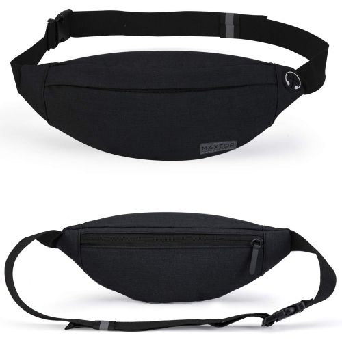  [아마존베스트]MAXTOP Fanny Pack for Men Women with Headphone Jack and 3-Zipper Pockets Adjustable Belt Bags Waist Pack for Running Traveling Outdoors Workout Casual Hiking Festival