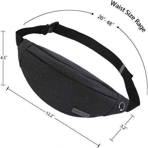  [아마존베스트]MAXTOP Fanny Pack for Men Women with Headphone Jack and 3-Zipper Pockets Adjustable Belt Bags Waist Pack for Running Traveling Outdoors Workout Casual Hiking Festival