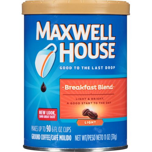  Maxwell House Breakfast Blend Light Roast Ground Coffee (11 oz Canisters, Pack of 3)