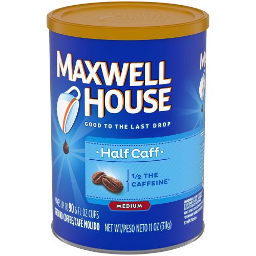  Maxwell House Half Caff Medium Roast Ground Coffee (11 oz Canisters, Pack of 3)