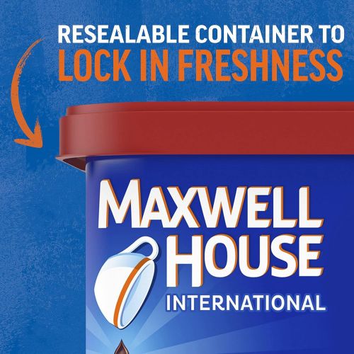  Maxwell House International Vanilla Caramel Latte Cafe Style Beverage Mix, Caffeinated, 8.7 oz Can (Pack of 4)