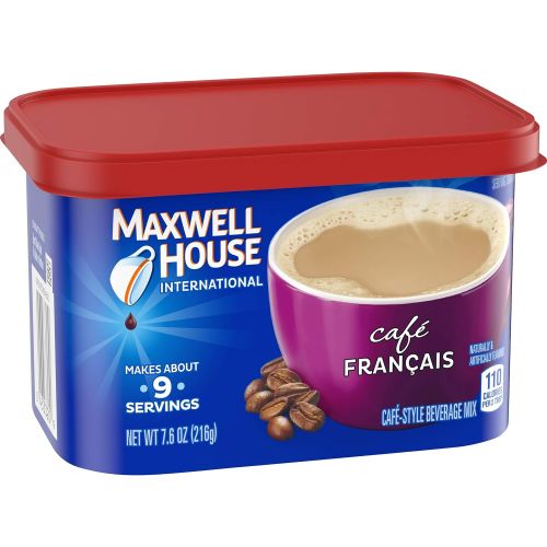  Maxwell House International Cafe Francais Style Instant Coffee (7.6 oz Canisters, Pack of 4)