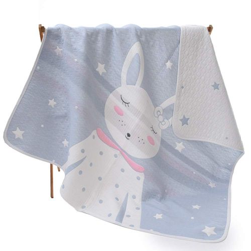  MAXWXKING 3 Layers Cotton Gauze Baby Unisex Muslin Swaddle Blanket Comfortable Bath Towel Comforter Quilt for Toddler Newborn -Thick Soft and Absorbent 43X43 inch (Rabbit Grey)