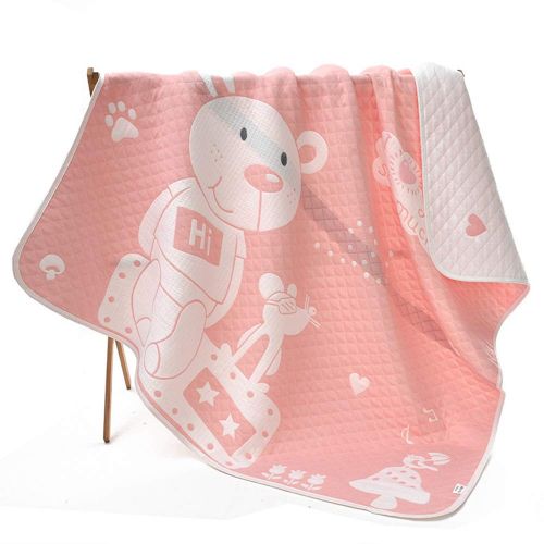  MAXWXKING 3 Layers Cotton Gauze Baby Unisex Muslin Swaddle Blanket Comfortable Bath Towel Comforter Quilt for Toddler Newborn -Thick Soft and Absorbent 43X43 inch (Bear and Mouse Pink)