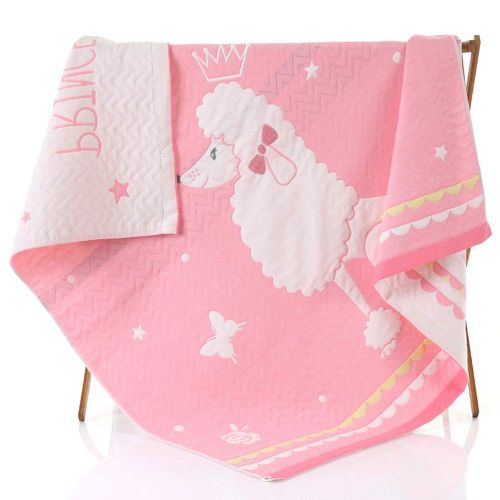  MAXWXKING 1 Piece Cotton Swaddle Toddler Blanket Kids Plush Sleep Comforter Baby Unisex Bath Towels Cartoon Animal Bathrobe Shower Towel 3 Layers Gauze Soft and Absorbent 43X43 inc