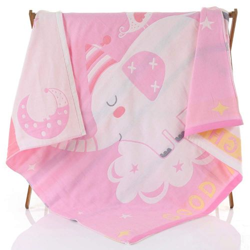  MAXWXKING 1 Piece Cotton Swaddle Toddler Blanket Kids Plush Sleep Comforter Baby Unisex Bath Towels Cartoon Animal Bathrobe Shower Towel 3 Layers Gauze Soft and Absorbent 43X43 inc