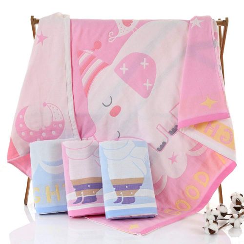  MAXWXKING 1 Piece Cotton Swaddle Toddler Blanket Kids Plush Sleep Comforter Baby Unisex Bath Towels Cartoon Animal Bathrobe Shower Towel 3 Layers Gauze Soft and Absorbent 43X43 inc