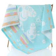 MAXWXKING 1 Piece Cotton Swaddle Toddler Blanket Kids Plush Sleep Comforter Baby Unisex Bath Towels Cartoon Animal Bathrobe Shower Towel 3 Layers Gauze Soft and Absorbent 43X43 inc