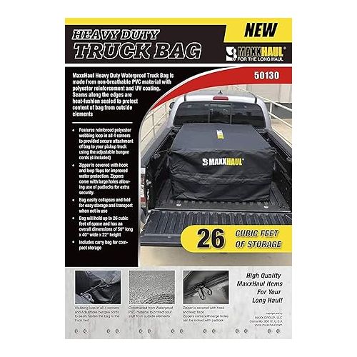  MaxxHaul 50130 Cargo Truck Bag - Heavy Duty and Water Resistant for Pick Up Truck or SUV's - 50