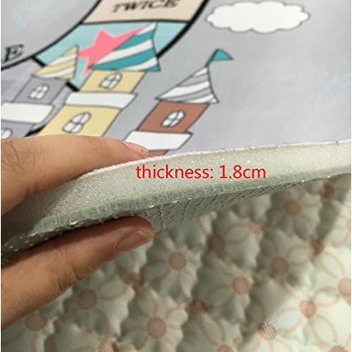  MAXYOYO Play Mat for Baby Grey Area Rug Foam Play Mat Living Room Floor Mats Baby Crawling Mats Climbing Pad Nursery Rug Carpet, Village, 59 by 79 Inches