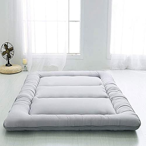  MAXYOYO Japanese Floor Mattress Futon Mattress, Thicken Tatami Mat Sleeping Pad Foldable Roll Up Mattress Boys Girls Dormitory Mattress Pad Kids Floor Lounger Bed Couches and Sofas, Grey,