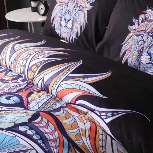  MAXYOYO 3-Piece Mandala Brown Horse Printed Duvet Cover Set King Size Included 1 Duvet Cover with 2 Pillow Shams, Bohemian Bedding Set Boho Comforter Set(Without Comforter)