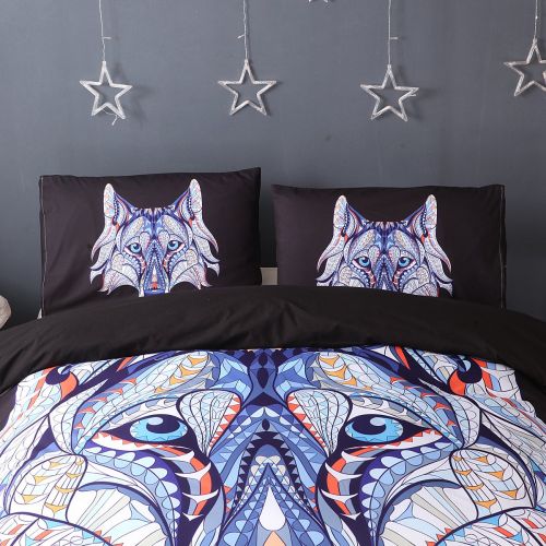  MAXYOYO 3-Piece Mandala Brown Horse Printed Duvet Cover Set King Size Included 1 Duvet Cover with 2 Pillow Shams, Bohemian Bedding Set Boho Comforter Set(Without Comforter)