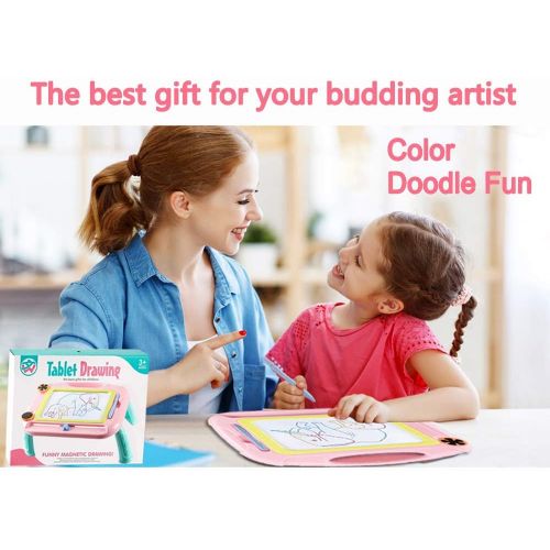  [아마존베스트]MAXZONE Kids Toys for 1-7 Years Old Boys, Toddler Magnetic Drawing Doodle Board Writing Painting for Age 2 3 4 5 6 Boys Birthday Gift (Pink)