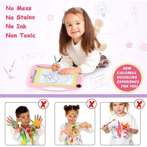  [아마존베스트]MAXZONE Kids Toys for 1-7 Years Old Boys, Toddler Magnetic Drawing Doodle Board Writing Painting for Age 2 3 4 5 6 Boys Birthday Gift (Pink)