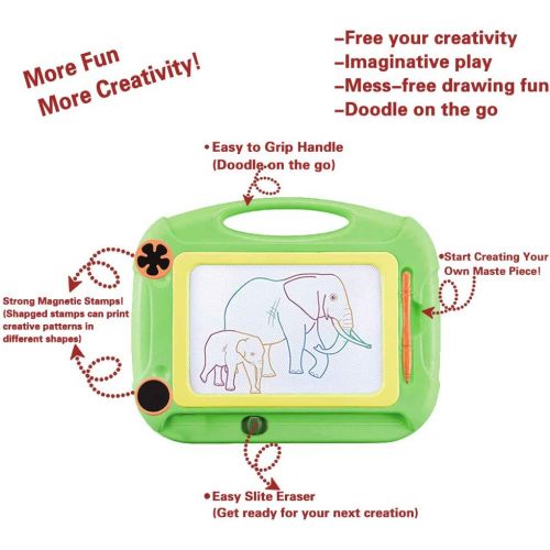  [아마존베스트]MAXZONE Kids Toys for 1-7 Years Old Boys, Toddler Magnetic Drawing Doodle Board Writing Painting for Age 2 3 4 5 6 Boys Birthday Gift Green