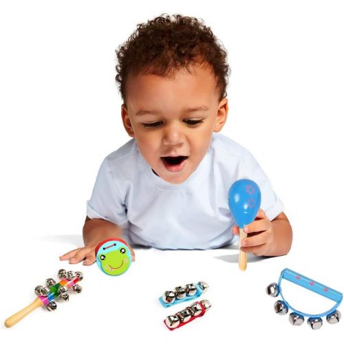  [아마존베스트]MAXZONE Kids Musical Instruments Sets, 12pcs Wooden Percussion Instruments Toys Tambourine Xylophone for Kids Playing Preschool Education, Early Learning Musical Toys for Boys and Girls Gi