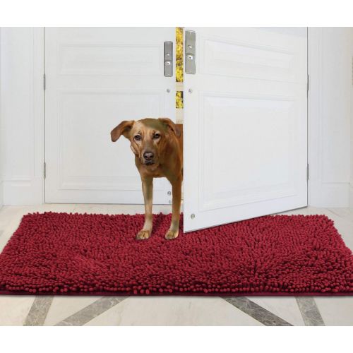  MAYSHINE Bath Mat Dog Bed Door mat (59x31) Runner for Front Inside Floor Dirty Trapper Doormats, Quick Drying, Washable, Prevent Mud Dirt - Red