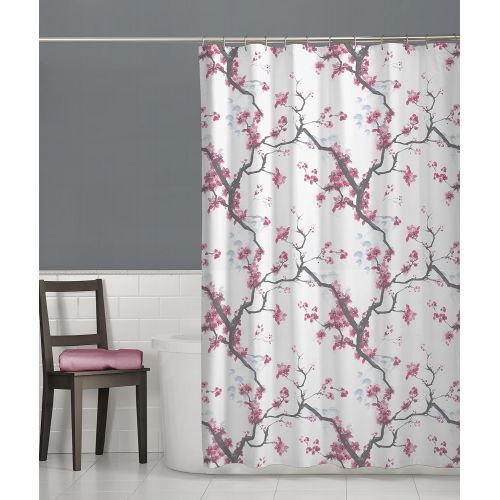  MAYTEX Cherrywood Blossom Fabric Shower Curtain, Multi Floral, 70 inches x 72 inches