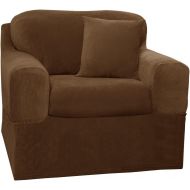 MAYTEX Collin Stretch 2 Piece Slipcover Chair, Mocha Brown