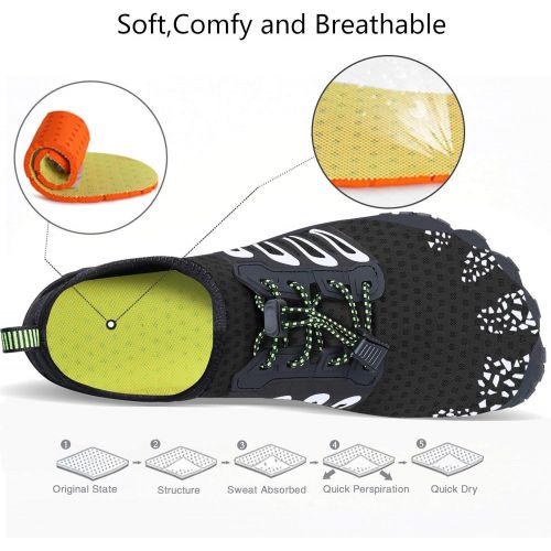  MAYZERO Water Shoes Swim Surf Shoes Beach Pool Shoes Wide Toe Hiking Water Sneakers Quick Dry Aqua Shoes for Men and Women