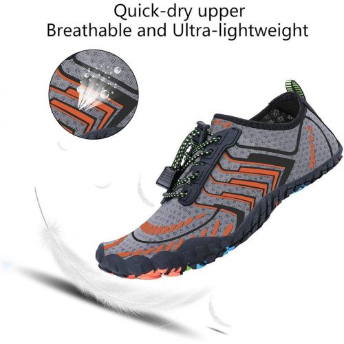  MAYZERO Water Shoes Swim Surf Shoes Beach Pool Shoes Wide Toe Hiking Water Sneakers Quick Dry Aqua Shoes for Men and Women