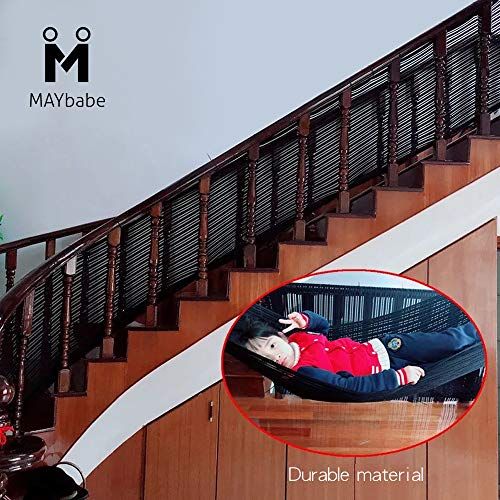  [아마존베스트]MAYbabe Child Safety Net-10ft x 2.6ft,Rail Balcony Banister, Stair Net, Safety for Kids/Toys/Pets.Patios or Balcony Use.Safety for Indoor&Outdoor.White/Brown/Black.