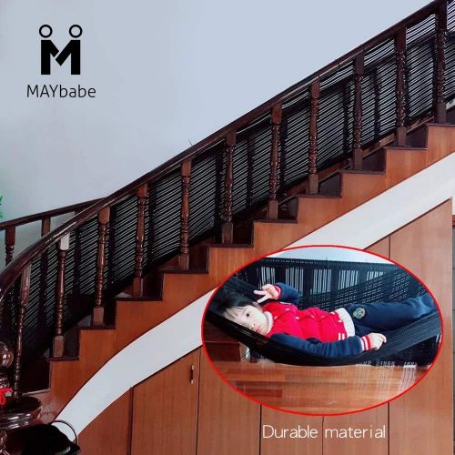  [아마존베스트]MAYbabe Child Safety Net-10ft x 2.6ft,Rail Balcony Banister, Stair Net, Safety for Kids/Toys/Pets.Patios or Balcony Use.Safety for Indoor&Outdoor.White/Brown/Black.