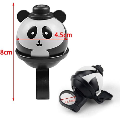  MAYiT Kids Bike Bell, Cartoon Panda Cycling Bell with 360° Rotatable Girls Boys Bicycle Aluminium Alloy Accessories, Loud Crisp Sound Bicycle Handlebar Ring