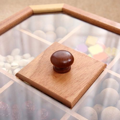  [아마존베스트]MAYiT Wooden Dried Fruit Box w/Transparent Lid, Tabletop Snack Storage Container, Multifunction Party Serving Platter for Candy/Dry Fruits/Nuts, No Compartments (Type 1 - S)