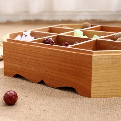  [아마존베스트]MAYiT Wooden Dried Fruit Box w/Transparent Lid, Tabletop Snack Storage Container, Multifunction Party Serving Platter for Candy/Dry Fruits/Nuts, No Compartments (Type 1 - S)