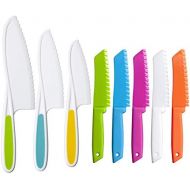 [아마존베스트]ADTIMEFC MAZYPO 8 Pieces Kids Kitchen Knife Set Plastic Knife - Kids Chef Nylon Knives Childrens Safe Cooking for Fruit, Bread, Cake, Salad, Lettuce Knife
