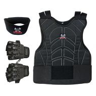 MAddog MD-2250-TRIOBLK-SMD Sports Padded Chest Protector Tactical Half Glove & Neck Protector, Black