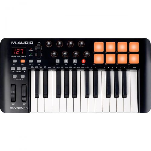  M-Audio},description:M-Audio pioneered the portable MIDI controller market with the Oxygen series of keyboard controllers. Today, M-Audio continues to be a leader of this technolog