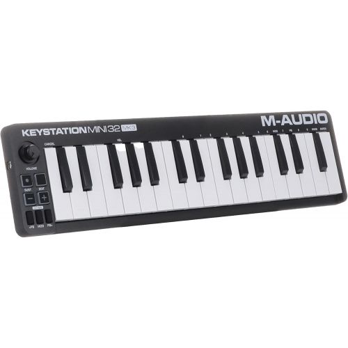  M Audio Keystation Mini 32 MK3 | Ultra Portable Mini USB MIDI Keyboard Controller With ProTools First | M Audio Edition and Xpand 2 by AIR Music Tech