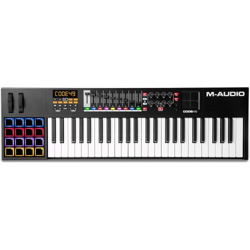  [무료배송]M-Audio Code 49 (Black) | USB MIDI Controller With 49-Key Velocity Sensitive Keybed, X/Y Pad, 16 Velocity Sensitive Trigger Pads & A Full-Consignment of Production/Performance Read