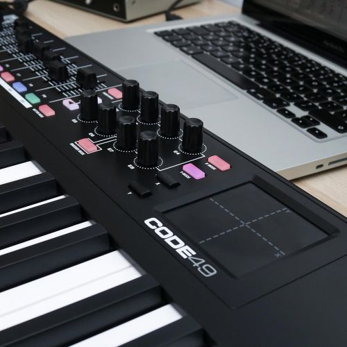  [무료배송]M-Audio Code 49 (Black) | USB MIDI Controller With 49-Key Velocity Sensitive Keybed, X/Y Pad, 16 Velocity Sensitive Trigger Pads & A Full-Consignment of Production/Performance Read