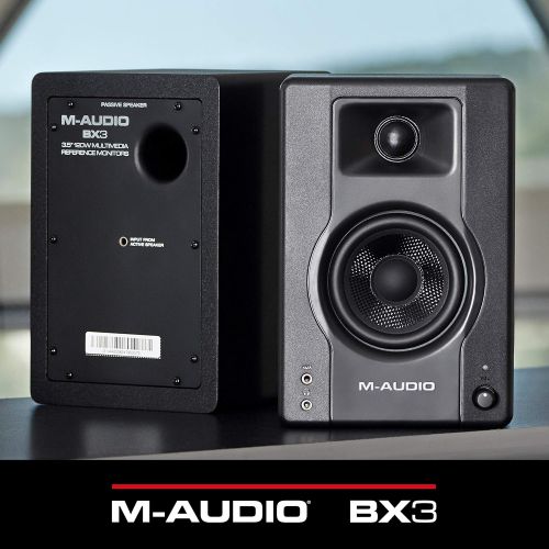  [아마존베스트]M-Audio BX3-120-Watt Powered Desktop Computer Speakers/Studio Monitors for Gaming, Music Production, Live Streaming and Podcasting (BX3 Pair)